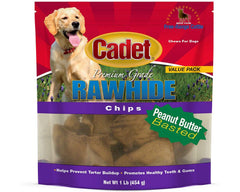 Cadet Rawhide Peanut Butter Basted Chips (1 lb Pack)