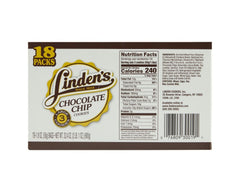 Linden's Chocolate Chip Cookies, 3 Cookies Per Pack, 18 Packs Per Box