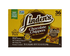 Linden's Chocolate Chip Chippers Cookies, 2 Ounce Bags, 36 Bags Per Box